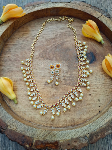 Classic American Diamond Designer Necklace