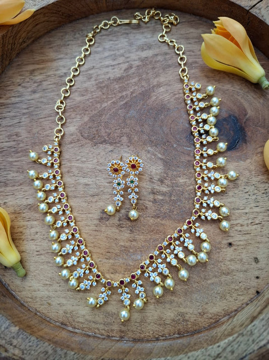 Classic American Diamond Designer Necklace