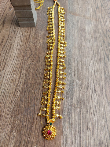 Small Dholki Bead Plain Kolhapuri Saaj Long (30 Inch)