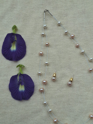 White and Peach Pearl Minimal 2 Lyre Set