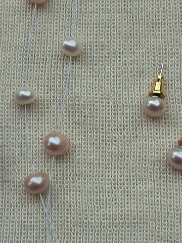 White and Peach Pearl Minimal 2 Lyre Set