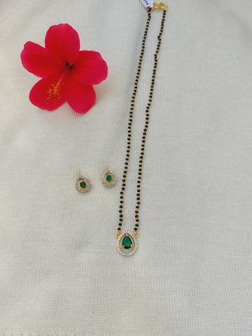 Green Stone Short Mangalsutra