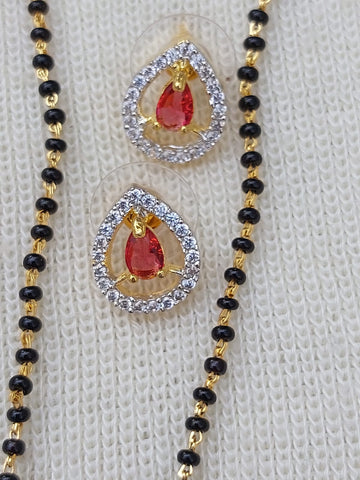 Red Stone Short Mangalsutra