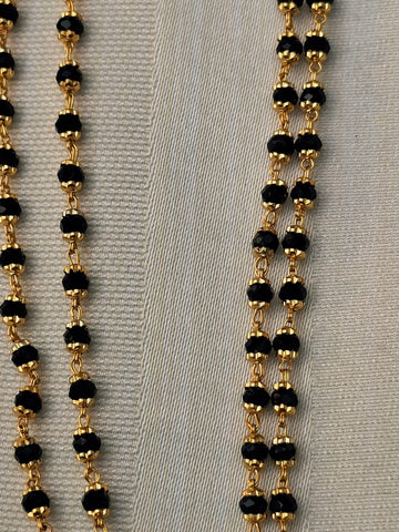 Double Lyre Crystal Mangalsutra Chain without earrings