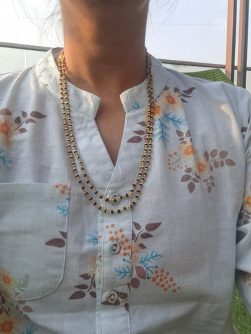 Double Lyre Crystal Mangalsutra Chain without earrings