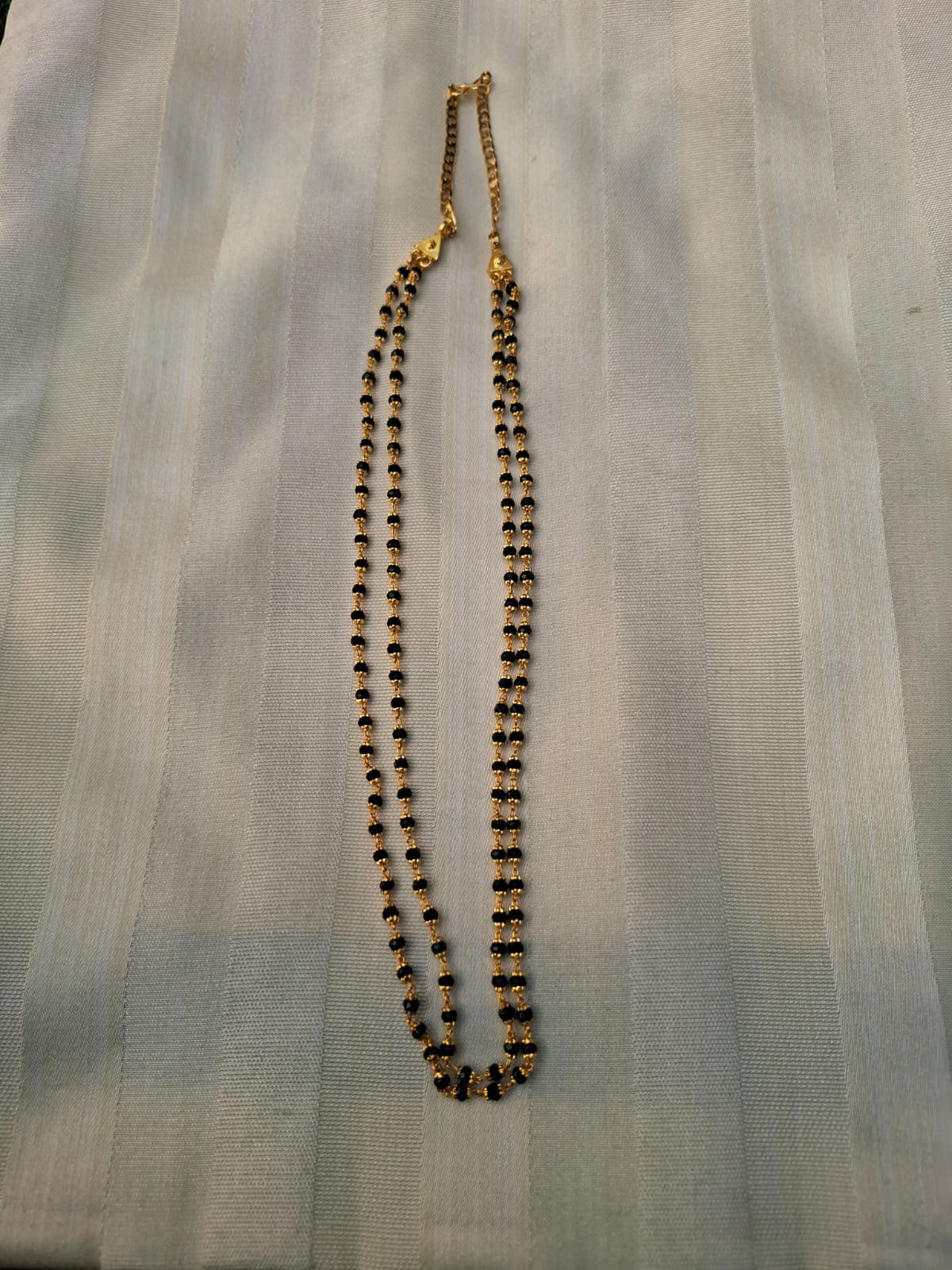 Double Lyre Crystal Mangalsutra Chain without earrings