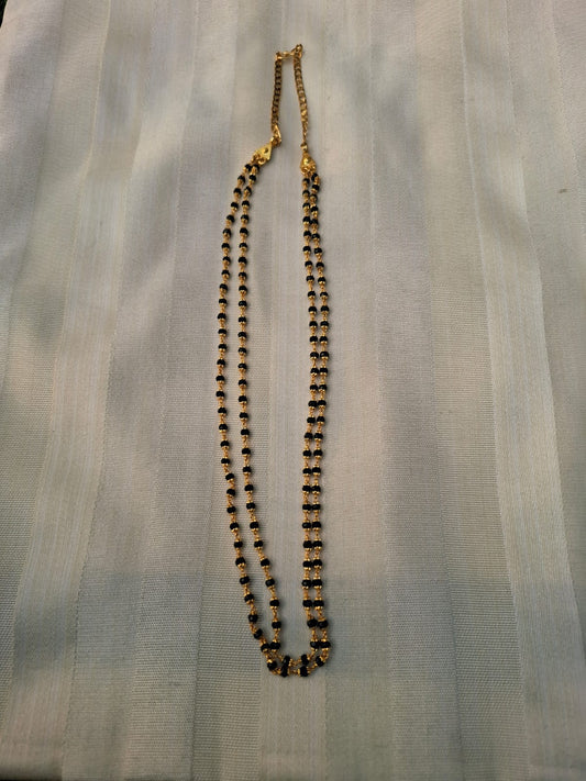 Double Lyre Crystal Mangalsutra Chain without earrings