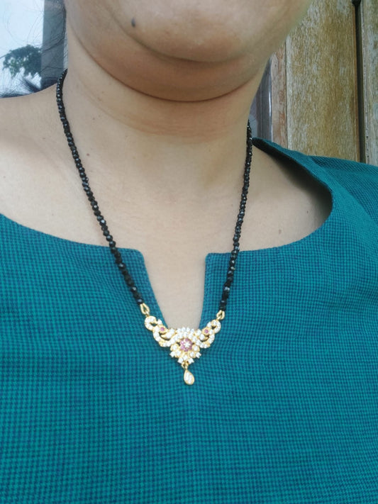 Simple Crystal Mangalsutra without earrings