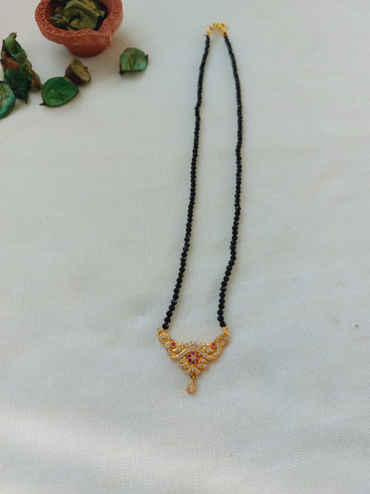 Simple Crystal Mangalsutra without earrings