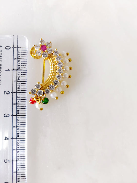 Pearl Flower Stone Nath