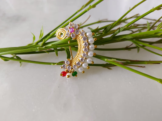 Pearl Flower Stone Nath