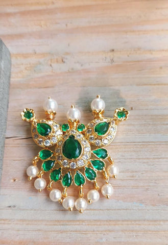 Green Tanmani Small Designer Pendant Mangalsutra