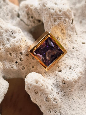 Square Shaped Violate Stud Earrings