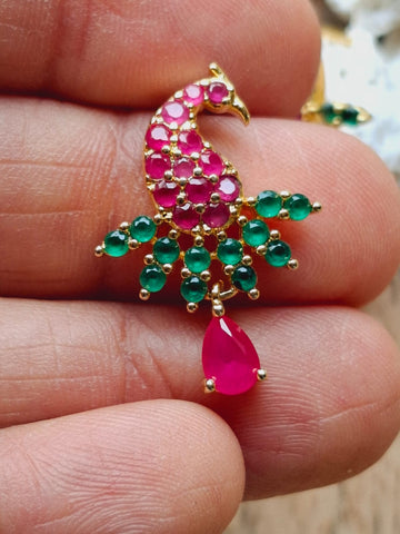 Multicoloured Peacock Studs
