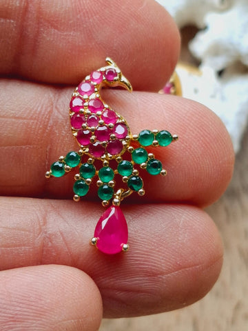 Multicoloured Peacock Studs