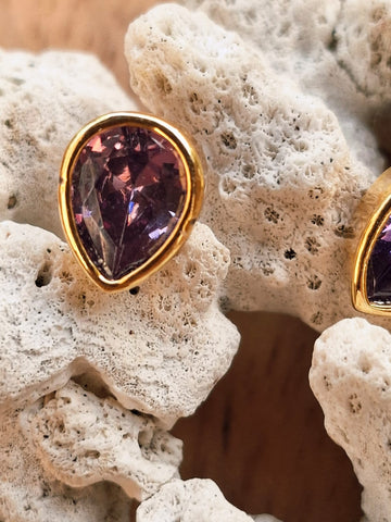 Leaf Shaped Violate Studs