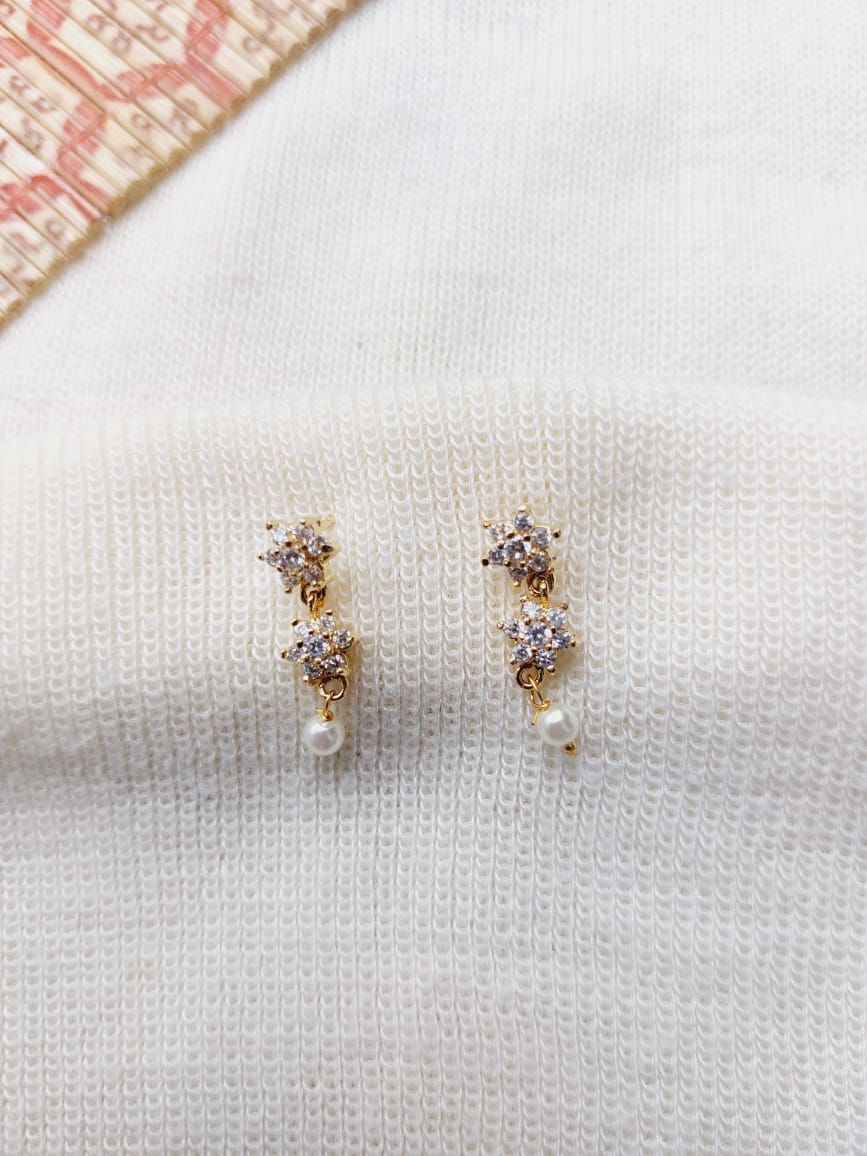 White Flower Earrings