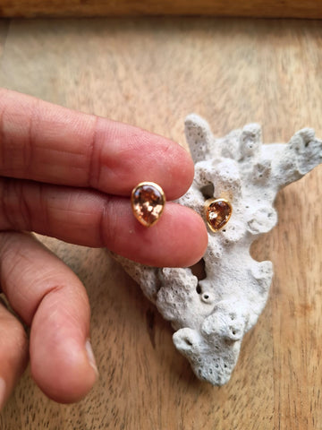 Leaf Shaped Light Yellow Studs