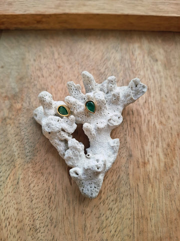 Leaf Shaped Green Studs
