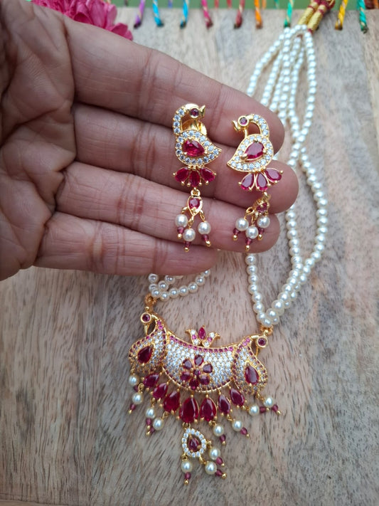 Peacock American Diamond Tanmani