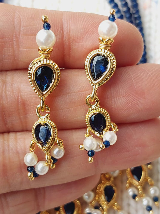 Preminum Tanmani Collection - Dark Blue Classic Tanmani with Fine Crystals