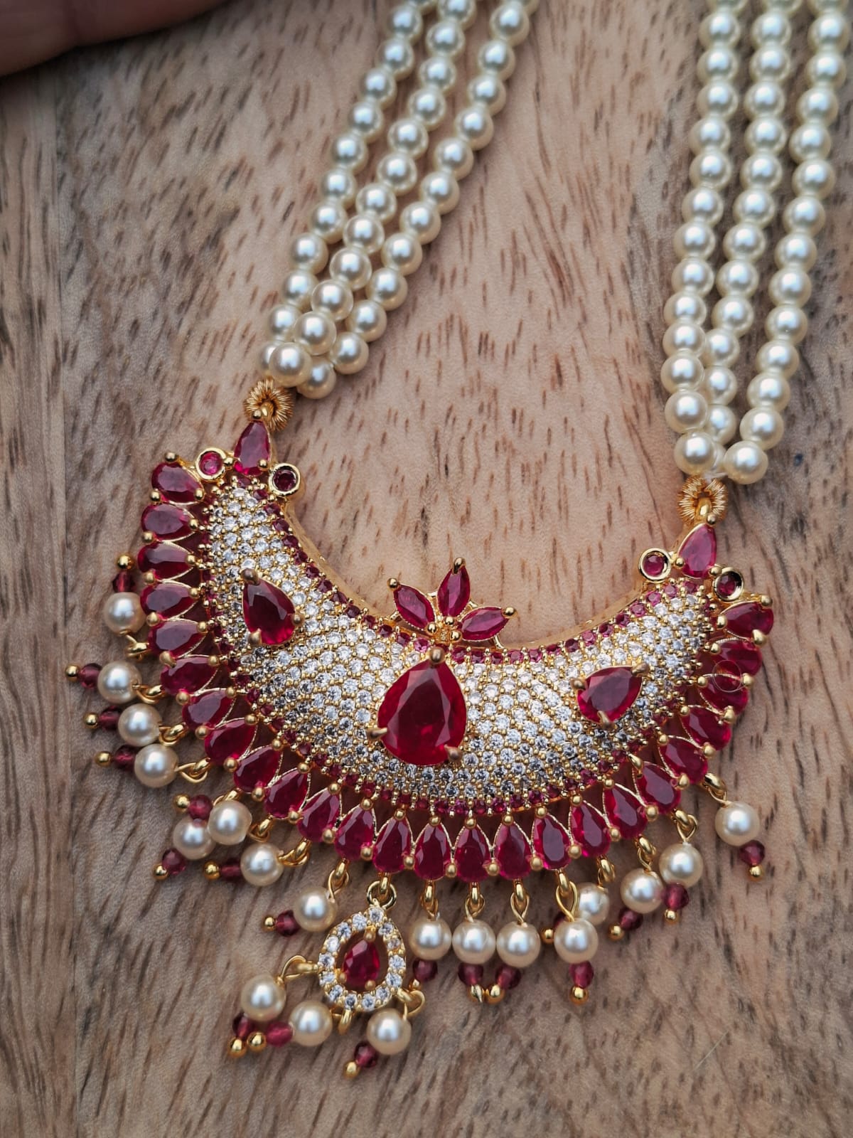 Designer Stone Peacock Chandrakor Tanmani