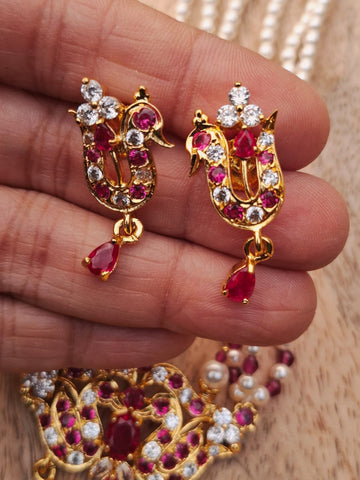 Traditional Peshwai Tanmani with Pink Crystals