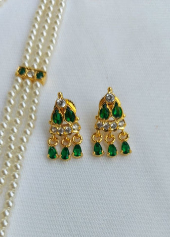 Designer Green Stone Tanmani Long 3 Line Haar