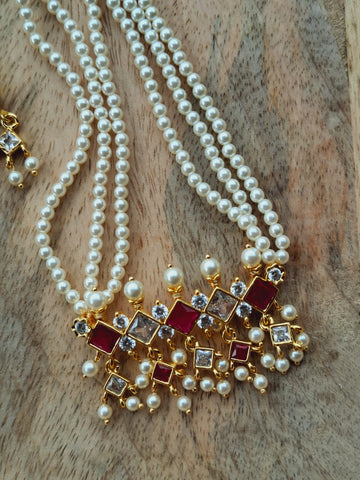 5 Stone Dark Pink AD Tanmani