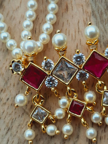 5 Stone Dark Pink AD Tanmani