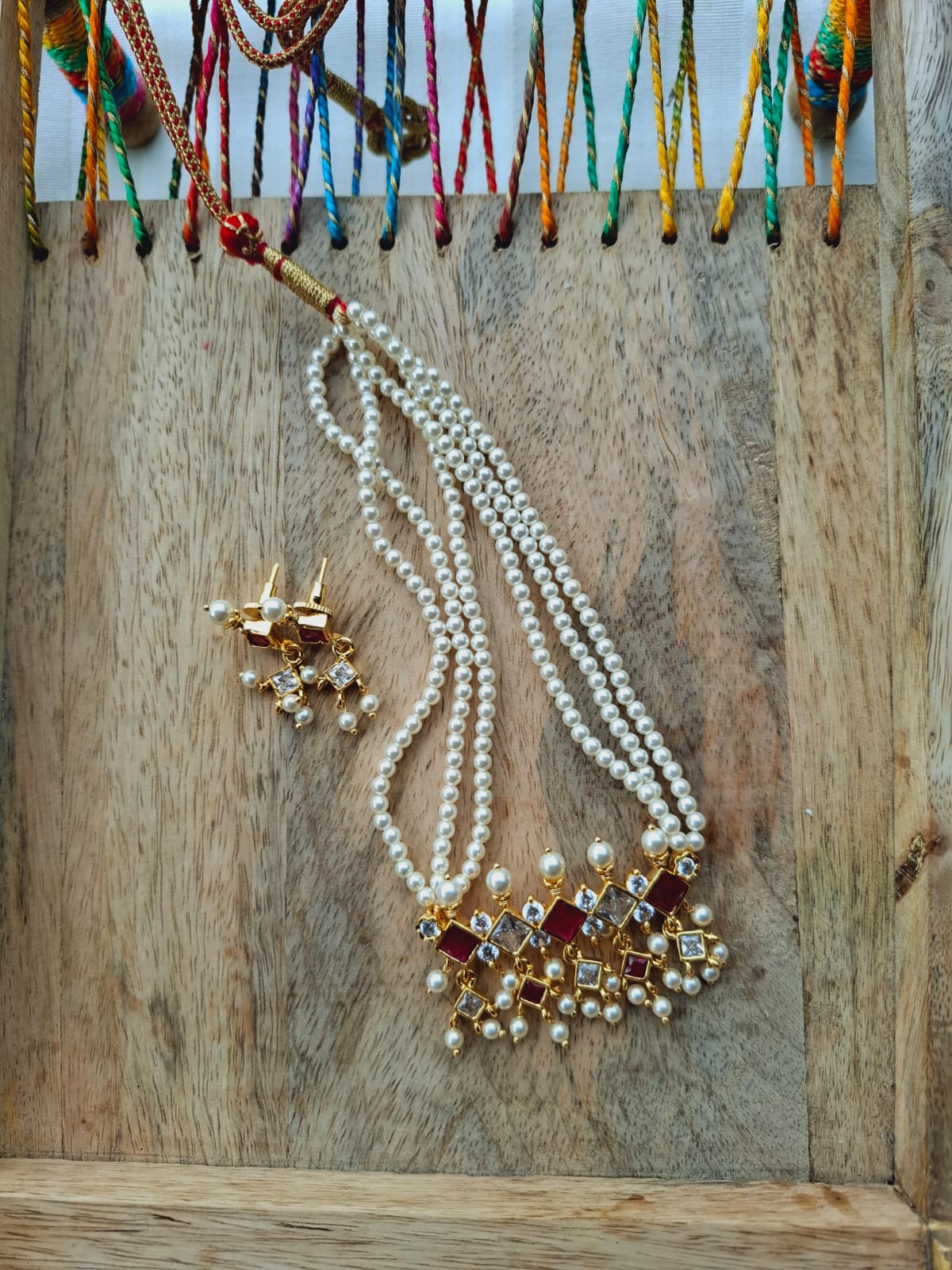 5 Stone Dark Pink AD Tanmani