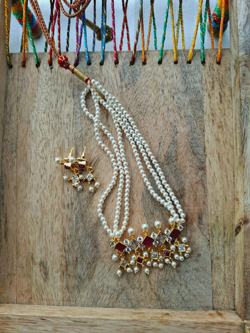 5 Stone Dark Pink AD Tanmani