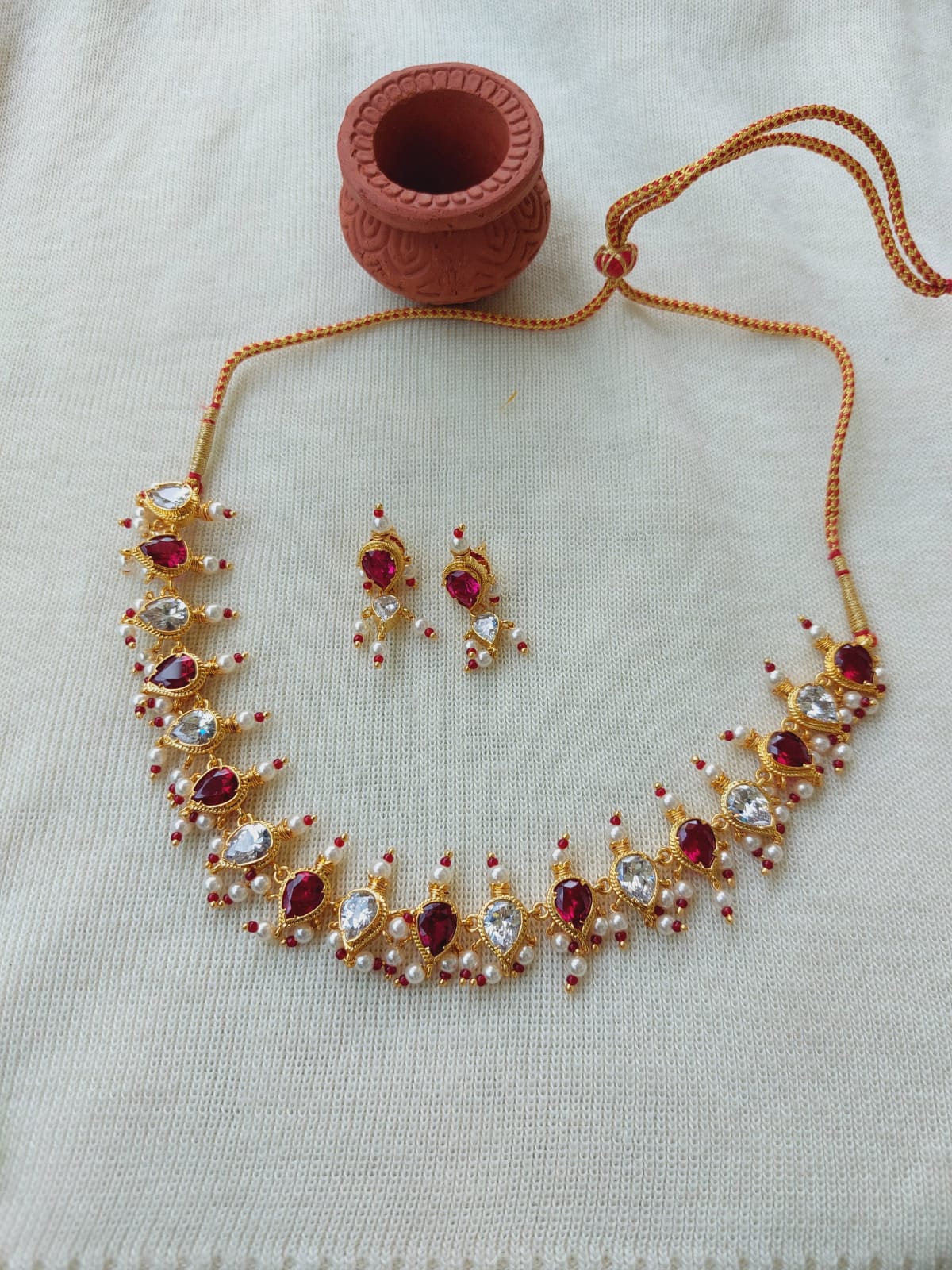 Red AD Tanmani Necklace