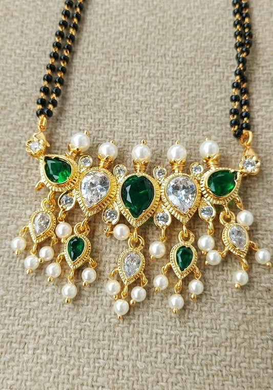 Green AD 5 Stone Puneri Tanmani Mangalsutra