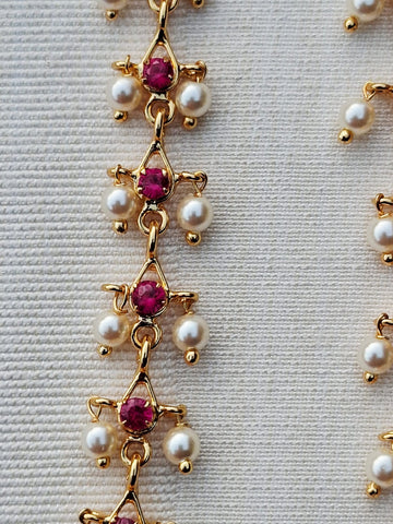 Single-Layered Dark Pink Pearl Wel