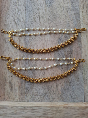 Three Lyre Exclusive Designer Antique Polish Ear Chain