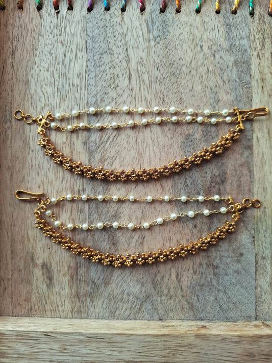 Three Lyre Exclusive Designer Antique Polish Ear Chain