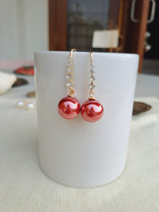 Pearl American Diamond Earrings