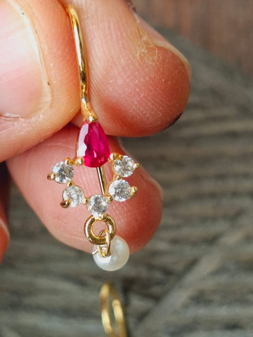 Small Cute Pink White Stone Bugdi