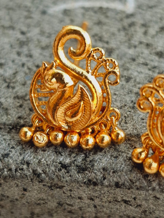 Golden Peacock Earrings
