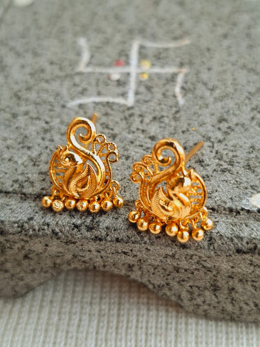 Golden Peacock Earrings