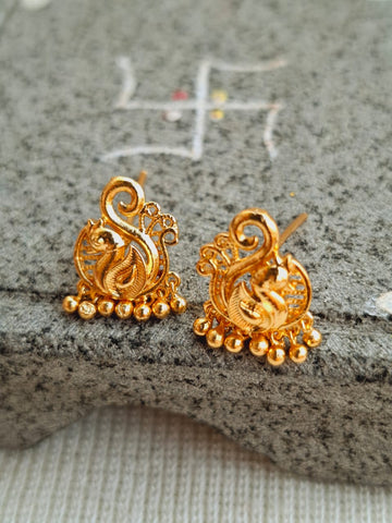 Golden Peacock Earrings