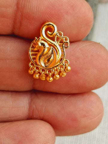 Golden Peacock Earrings