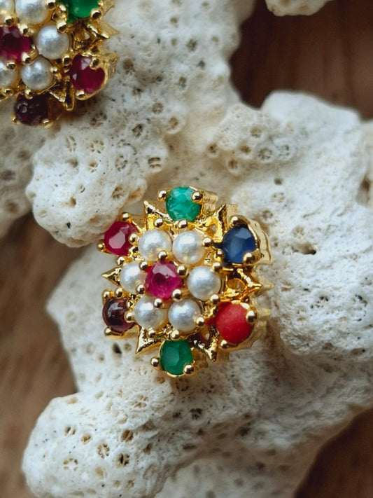Navaratna Earrings Small