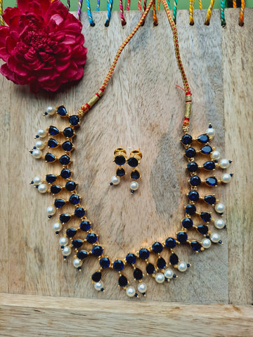 High Quality Dark Blue Stone Necklace