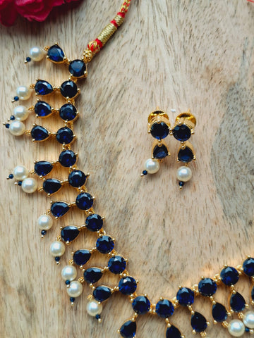 High Quality Dark Blue Stone Necklace