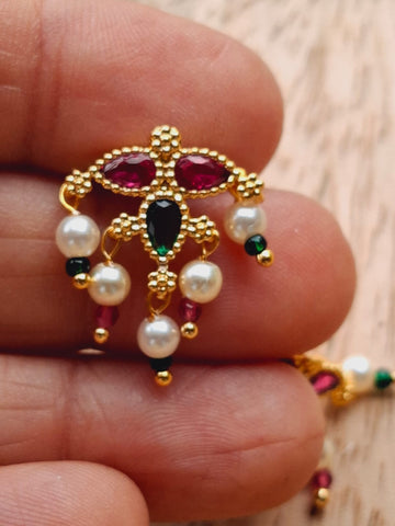 Sundara Three Leaf Necklace Set Multicoloured