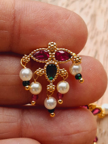 Sundara Three Leaf Necklace Set Multicoloured