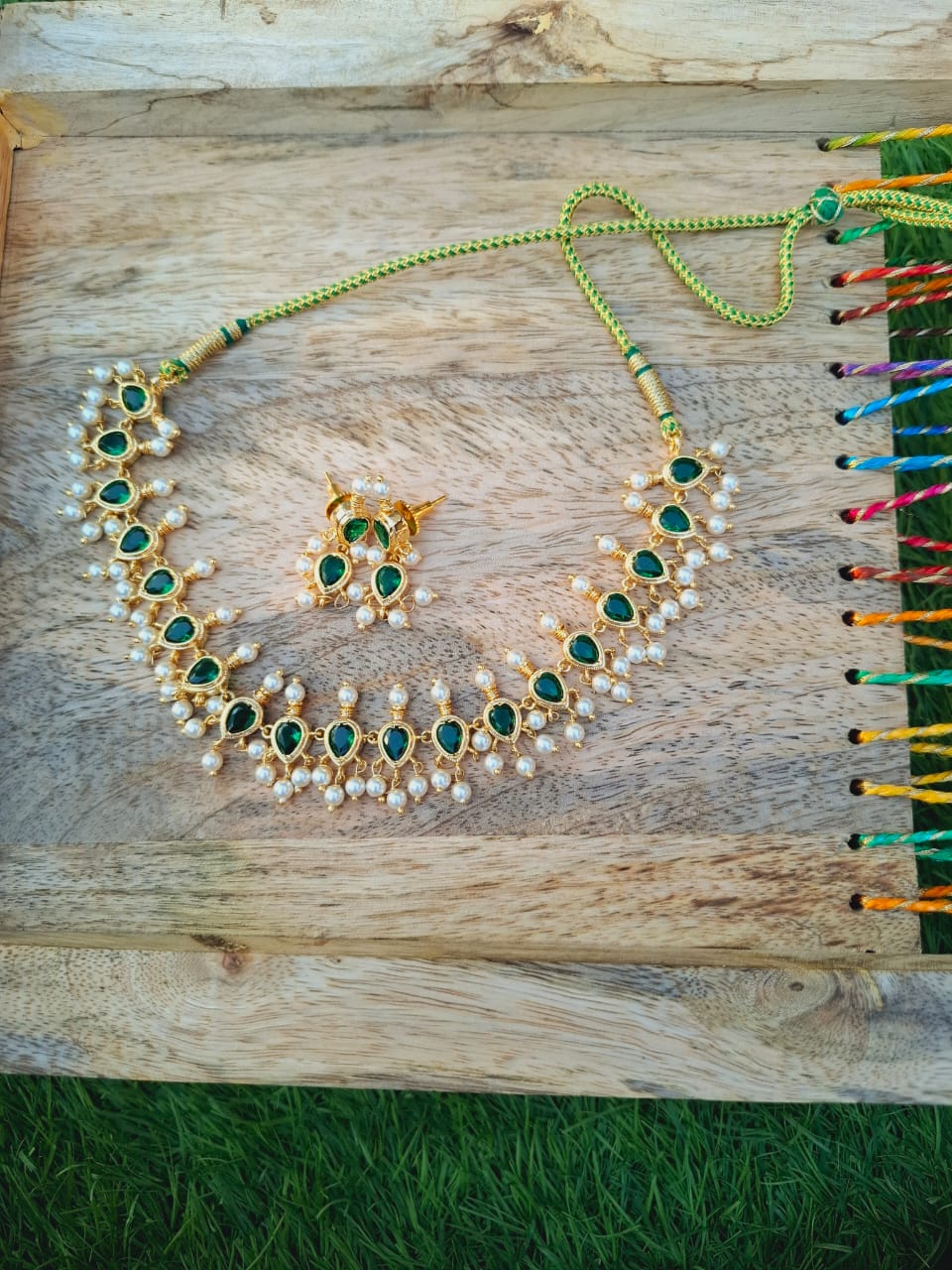 Full Green Tanmani Necklace (Badampeti Small)