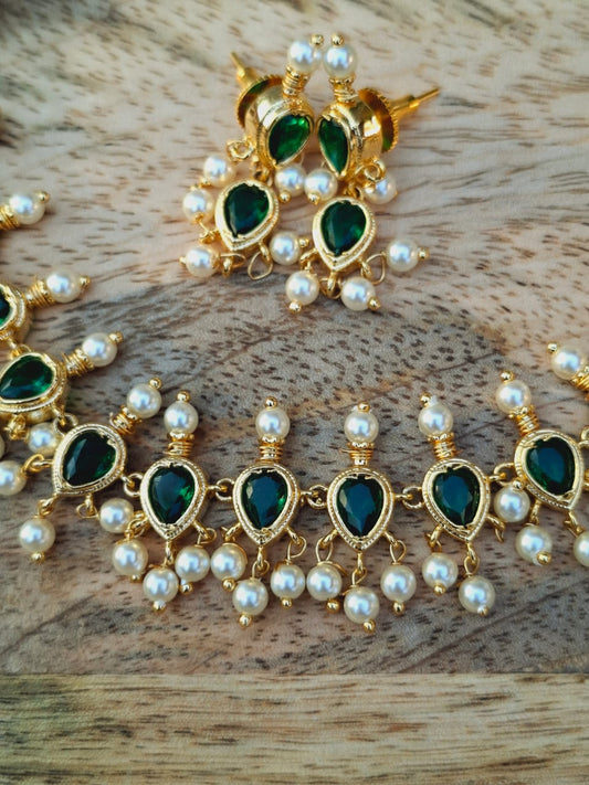 Full Green Tanmani Necklace (Badampeti Small)